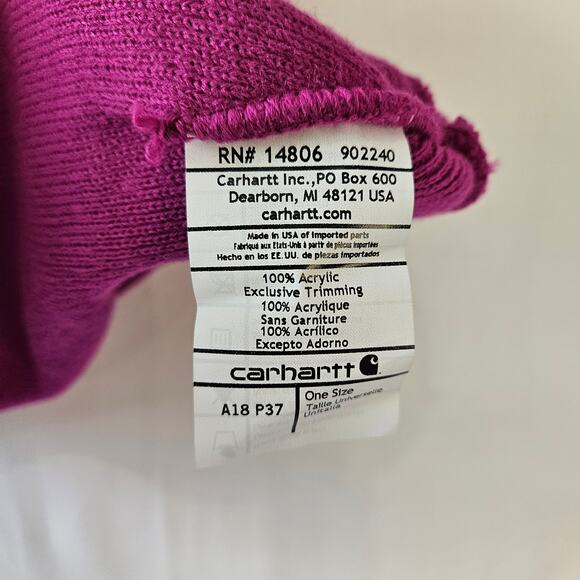 Carhartt Knit Cuffed Beanie Hat Pink One Size OS - Picture 3 of 3